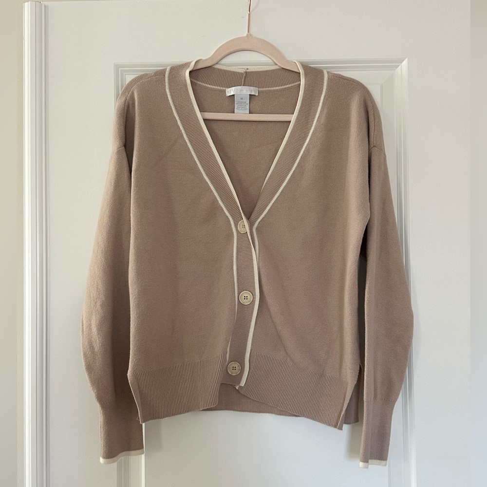 Piped Cardigan Sweater